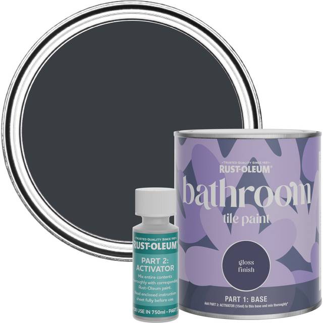 Rust-Oleum Bathroom Tile Paint, Gloss Finish - Anthracite (RAL 7016) 750ml - - Grey