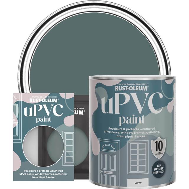 Rust-Oleum uPVC Door and Window Paint Matt Deep Sea 750ml - Blue - Blue