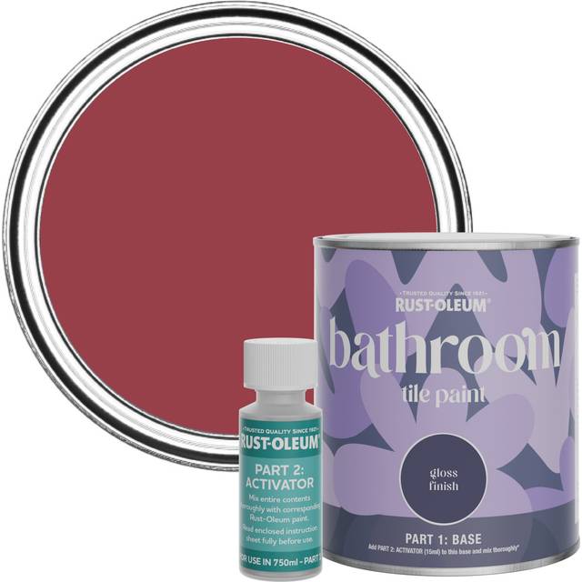 Rust-Oleum Bathroom Tile Paint in Gloss Finish - Soho 750ml - Red