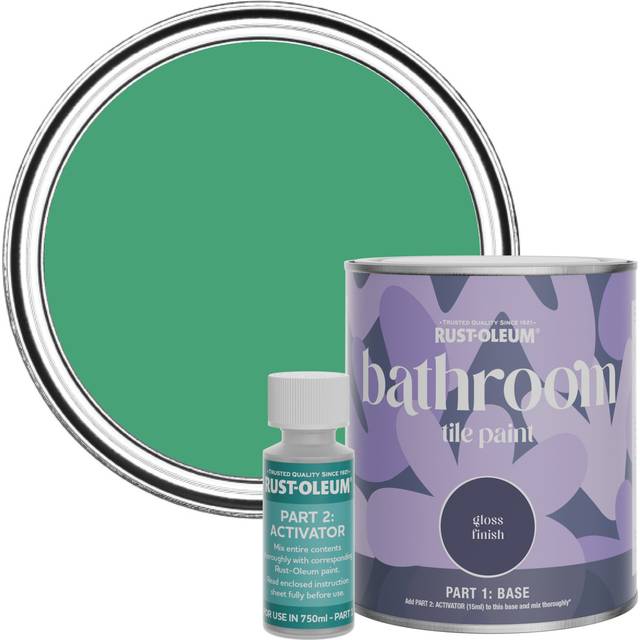 Rust-Oleum Bathroom Tile Paint in Gloss Finish - Emerald 750ml - Green