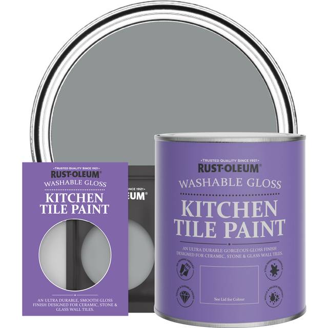 Rust-Oleum Kitchen Tile Paint, Gloss Finish - MID ANTHRACITE - 750ml - Grey