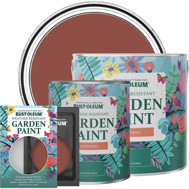 Rust-Oleum Garden Paint, Satin Finish - FIRE BRICK - 750ml - Red