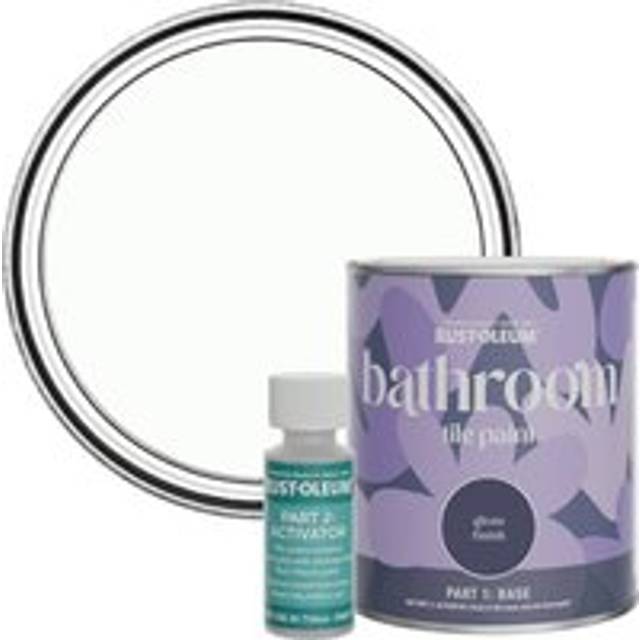 Rust-Oleum Bathroom Tile Paint, Gloss Finish - Moonstone 750ml - - White