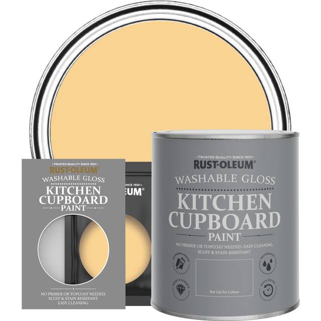Rust-Oleum Kitchen Cupboard Paint in Gloss Finish - Mustard 750ml - Mustard - Yellow