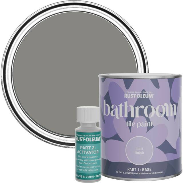 Rust-Oleum Bathroom Tile Paint in Matt Finish - Art School 750ml - Grey