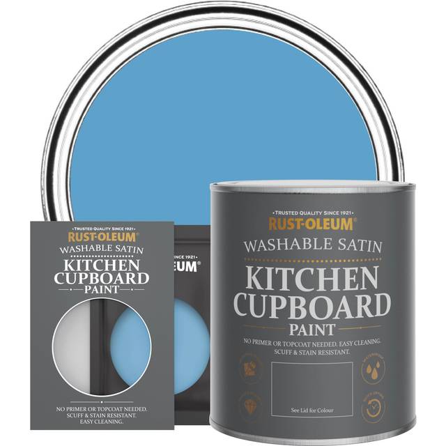 Rust-Oleum Kitchen Cupboard Paint Satin - Cerulean 750ml - Cerulean - Blue