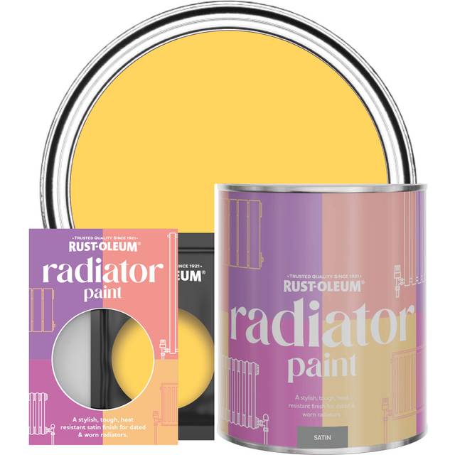 Rust-Oleum Radiator Paint in Satin Finish - Lemon Jelly 750ml - Lemon Jelly - Yellow