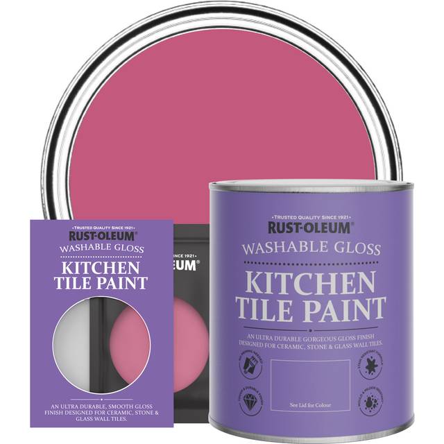 Rust-Oleum Kitchen Tile Paint, Gloss Finish - RASPBERRY RIPPLE - 750ml - Pink