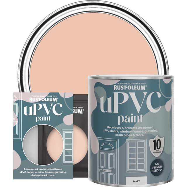 Rust-Oleum uPVC Door and Window Paint Matt Coral 750ml - Pink - Pink