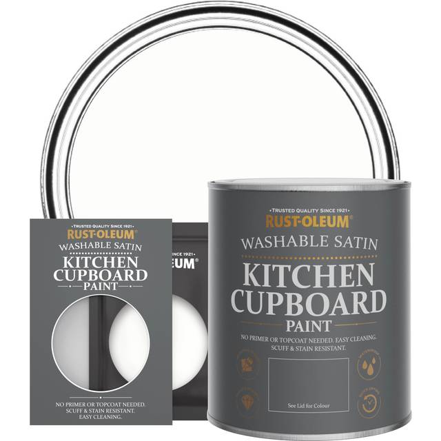 Rust-Oleum Kitchen Cupboard Paint Satin - Chalk White 750ml - Chalk White