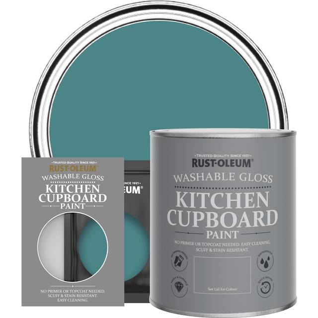 Rust-Oleum Kitchen Cupboard Paint, Gloss Finish - PEACOCK SUIT - 750ml - Green