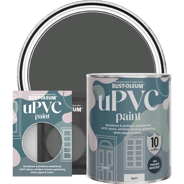 Rust-Oleum uPVC Door and Window Paint Matt Graphite 750ml - Purple - Purple