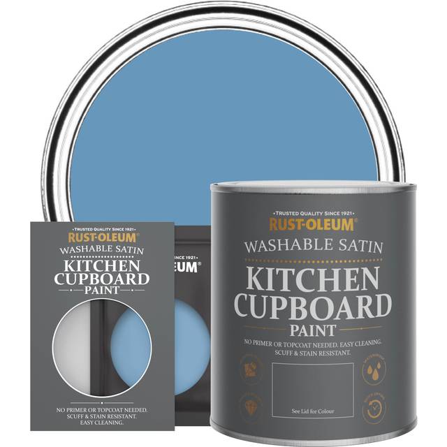Rust-Oleum Kitchen Cupboard Paint Satin - Cornflower Blue 750ml - Cornflower Blue