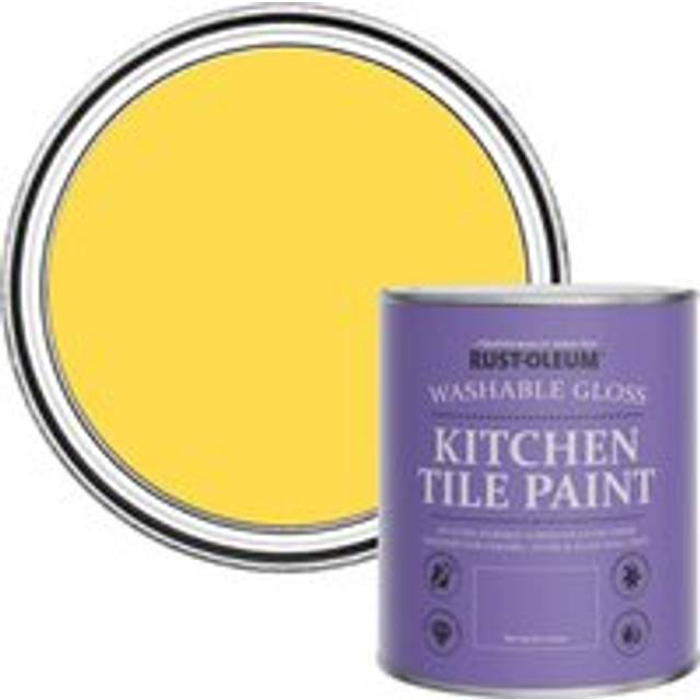 Rust-Oleum Kitchen Tile Paint in Gloss Finish - Lemon Sorbet 750ml - Lemon Sorbet - Yellow