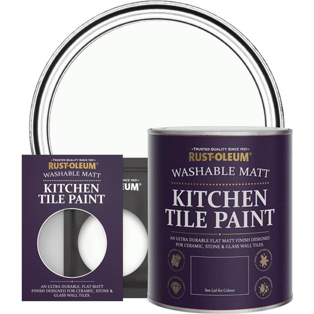 Rust-Oleum Kitchen Tile Paint Matt - Moonstone 750ml - grey - White