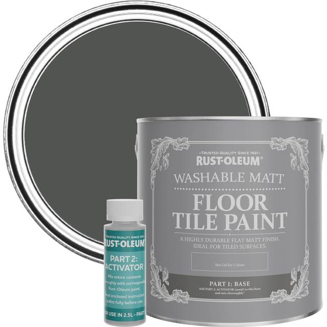 Rust-Oleum Floor Tile Paint Graphite Matt 2.5L - Grey