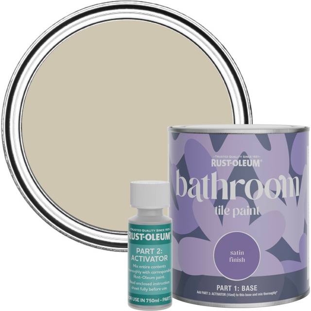 Rust-Oleum Bathroom Tile Paint, Satin Finish - Silver Sage 750ml - - Green