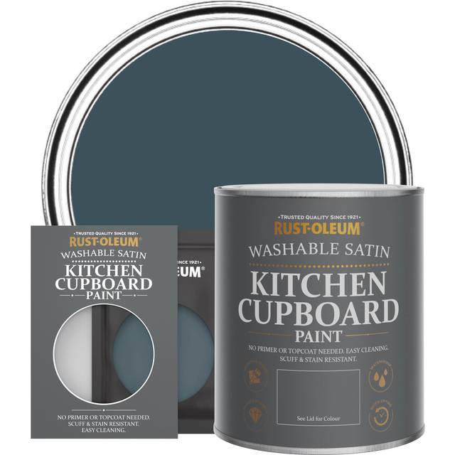 Rust-Oleum Washable Satin Finish Kitchen Cupboard Paint In Evening Blue