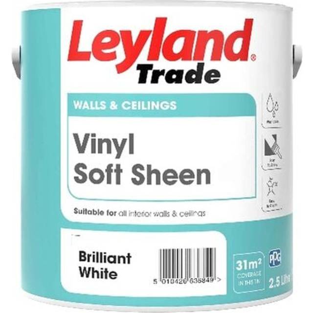 Leyland - Trade Vinyl Soft Sheen Emulsion Paint - Brilliant White - 2.5L - Brilliant White