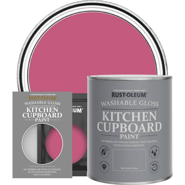 Rust-Oleum Kitchen Cupboard Paint in Gloss Finish - Raspberry Ripple 750ml - Raspberry Ripple - Pink