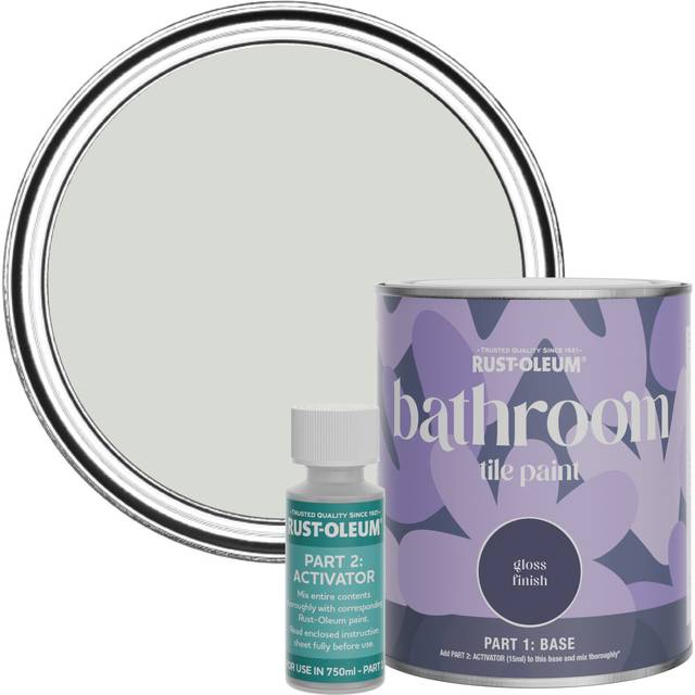 Rust-Oleum Bathroom Tile Gloss Paint 750ml - Winter Grey