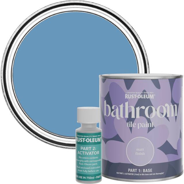 Rust-Oleum Bathroom Tile Paint, Matt Finish - Cornflower Blue 750ml -