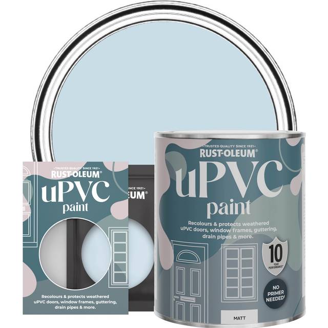 Rust-Oleum uPVC Door and Window Paint Matt Blue Sky 750ml - Blue - Blue