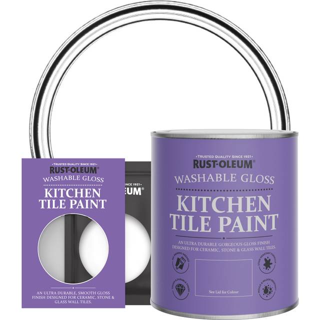 Rust-Oleum Kitchen Tile Paint, Gloss Finish - COTTON (WHITE) - 750ml - White