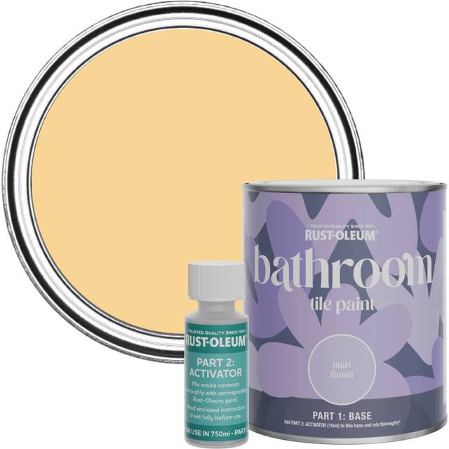 Rust-Oleum Bathroom Tile Paint, Matt Finish - Mustard 750ml - - Yellow