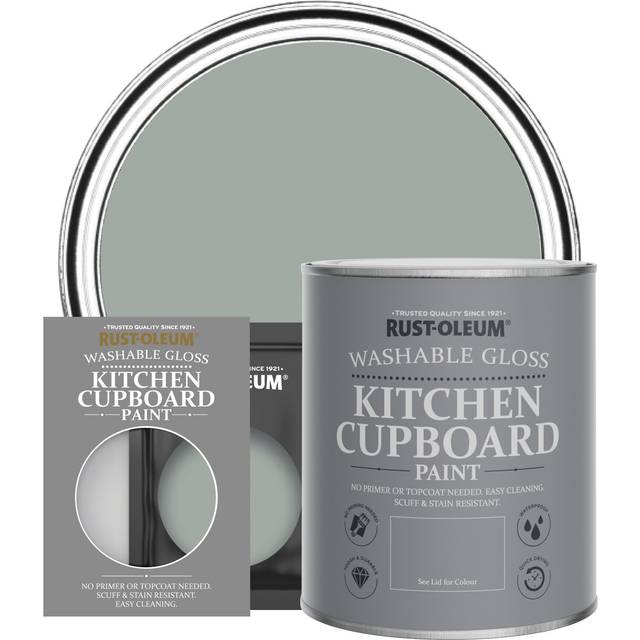Rust-Oleum Kitchen Cupboard Paint, Gloss Finish - PITCH GREY - 750ml - Grey