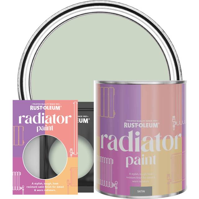 Rust-Oleum Laurel Green Satin Radiator Paint 750Ml - One Size