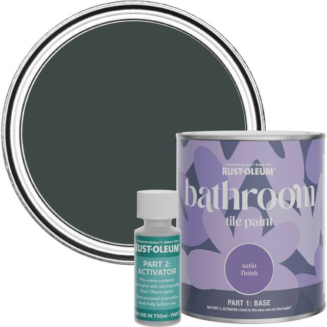 Rust-Oleum Bathroom Tile Satin Paint 750ml - Black Sand
