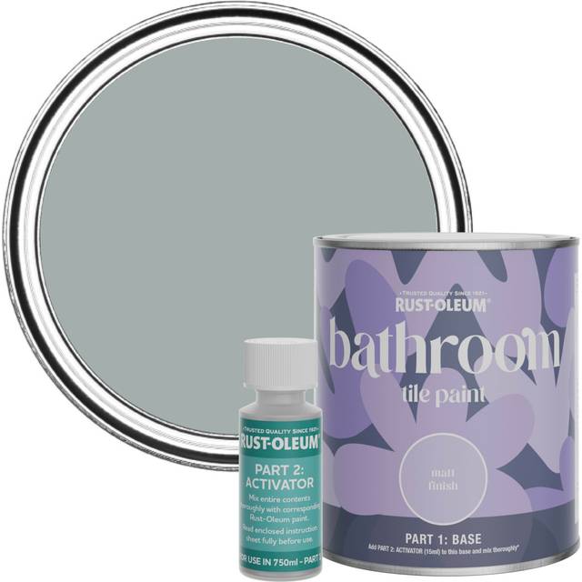 Rust-Oleum Bathroom Tile Paint in Matt Finish - Mineral Grey 750ml - Grey
