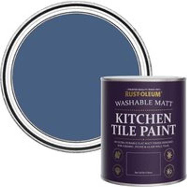 Rust-Oleum Ink Blue Matt Kitchen Tile Paint 750Ml - One Size