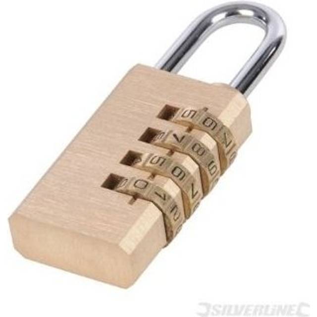 Silverline Combination Padlock Brass 4-Digit
