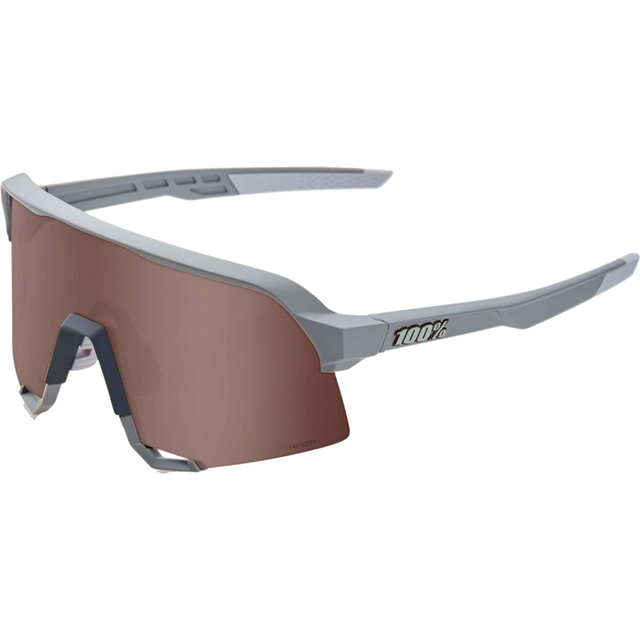 100% S3 HiPER - Cykelglas&#xF6;gon Soft Tact Stone Grey HiPER Crimson Silver Mirror