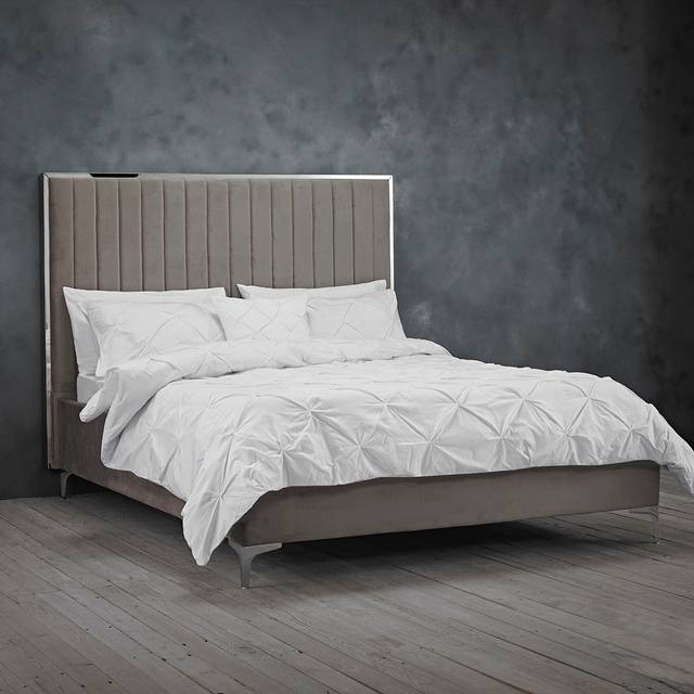 LPD Furniture Berkeley King Size Bed, Grey