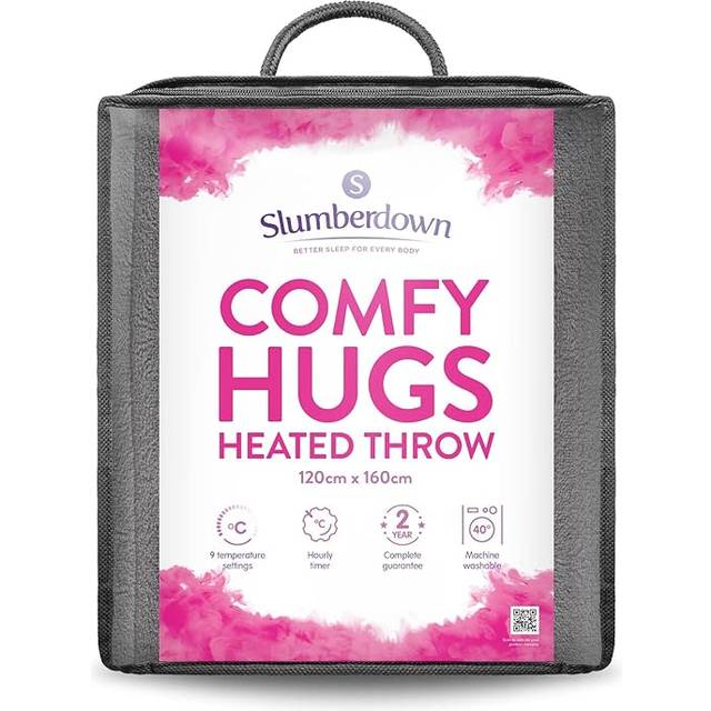 Comfy Hugs Electric Blanket Heated Throw - Plum - One Size