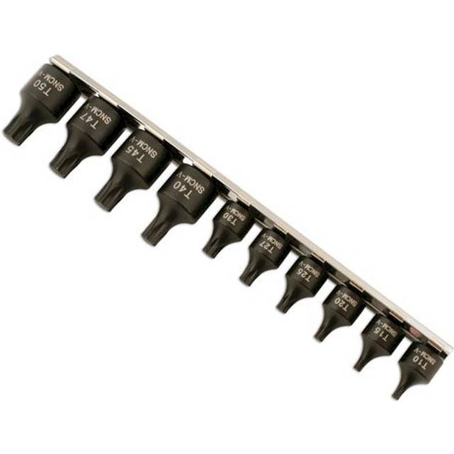 Laser Tools Low Profile Star Socket Bit Set 1/4"D 3/8"D 10 Piece