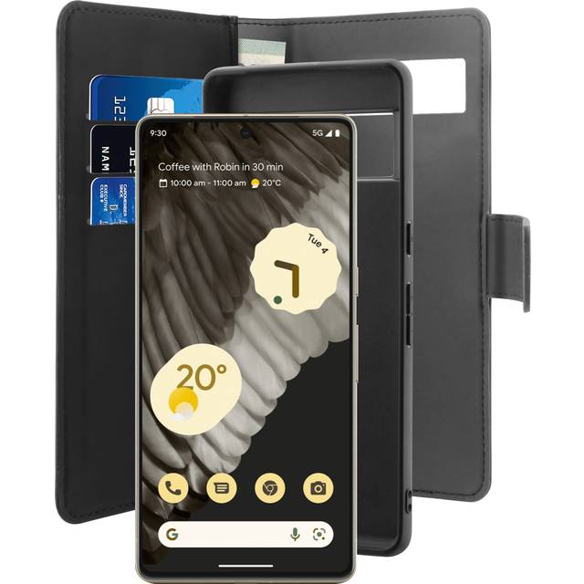 Puro 2-i-1 Google Pixel 7a pungetui (sort) - På lager i butik
