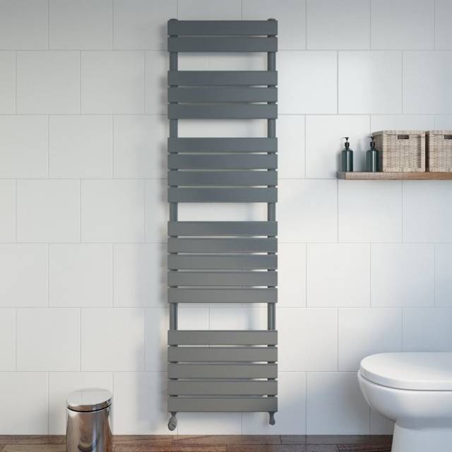 Duratherm flat panel heated towel rail anthracite - 1800 x 500mm