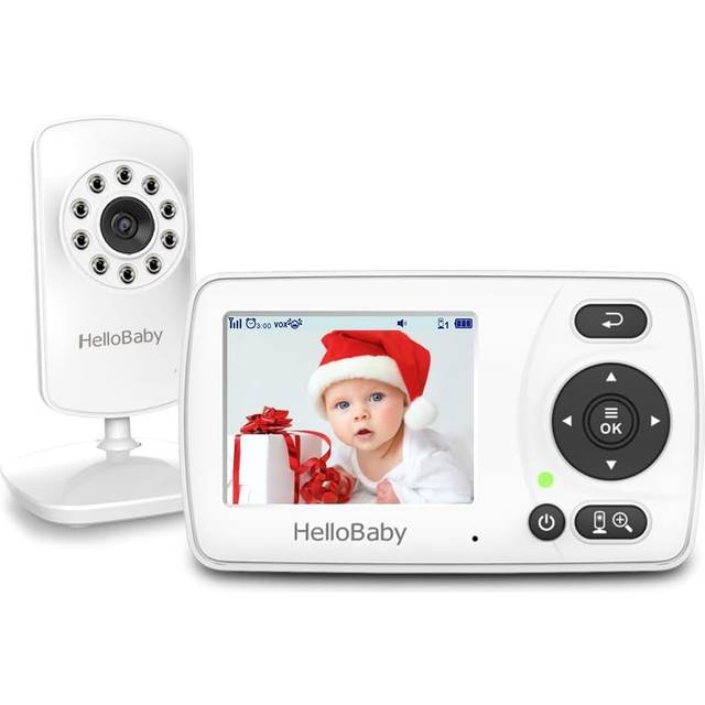 HelloBaby Baby Monitor, Upgrade Video Baby Monitor with Camera and Night Vision, 960p, No WiFi for Privacy, ECO Mode,Digital 2X Zoom,Alarm Function