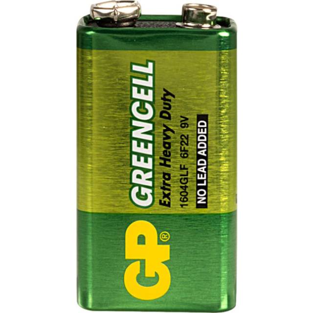 GP GPPVCF9VG014 Greencell Zinc Chloride 9V PP3 Battery - Single