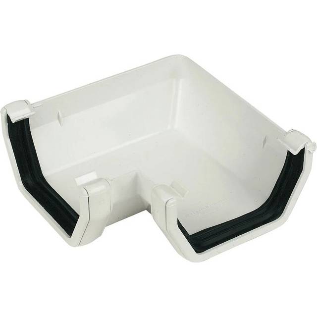 FloPlast 114mm White Square Line Gutter Angle - 90°