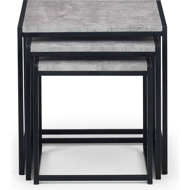 Julian Bowen Staten Nest Of 3 Tables - Grey/Black
