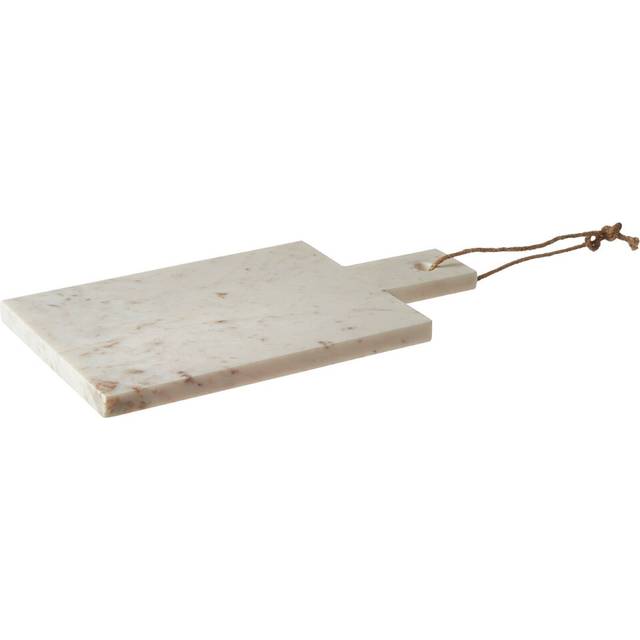 Medium White Marble Paddle Chopping And Serving Board, Durable Natural Stone Board - One Size