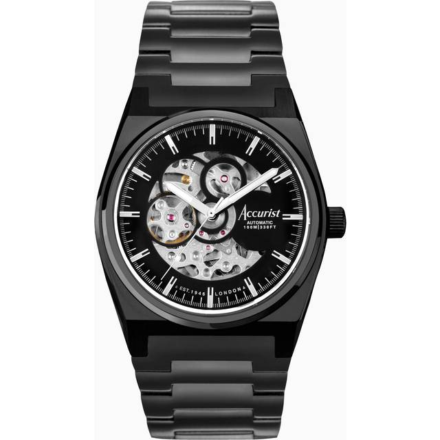 Accurist Men's Origin Skeleton Automatic Black Stainless Steel Bracelet Watch