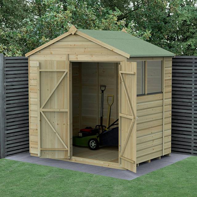 Forest Beckwood Apex Shed - Double Door, 2 Windows - 7ft x 5ft