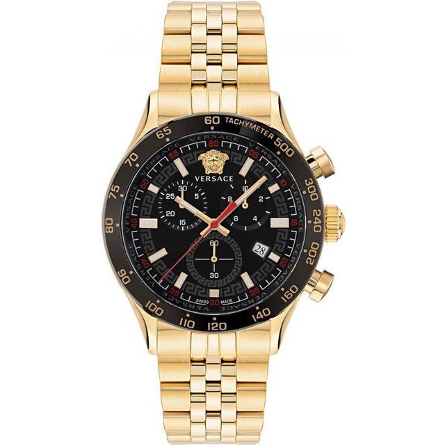Versace Herrklocka VE2U00622 Hellenyium Svart/Gulguldtonat stål Ø44