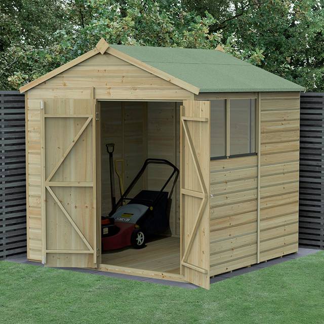 Forest Beckwood 7x7 Apex Shed - 2 Windows - Double Door